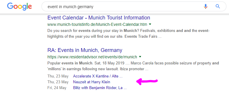featured snippets events